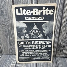   1986 Lite Brite Milton Bradley Instruction Manual Only 80s  