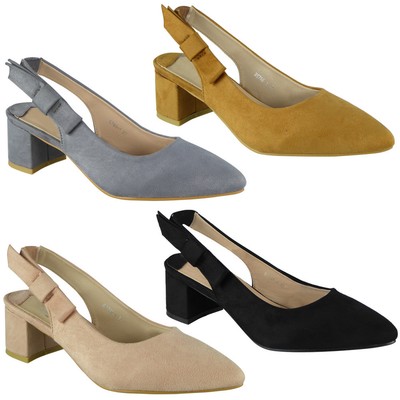 slingback pumps with elastic strap