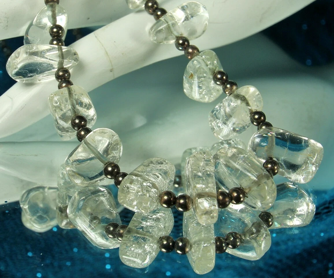 Art Deco Faceted Bead Rock Crystal Quartz 16