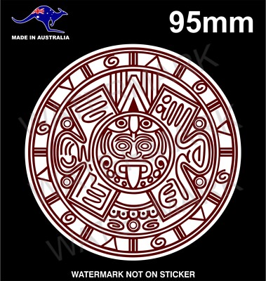 Autocollant Sticker Calendrier Maya/Aztèque - Dieu Du Soleil, Design Ethnique