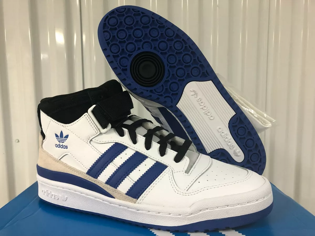 Adidas Originals Forum Mid White Blue Black 11.5 FY6796 Retro Classic Basketball