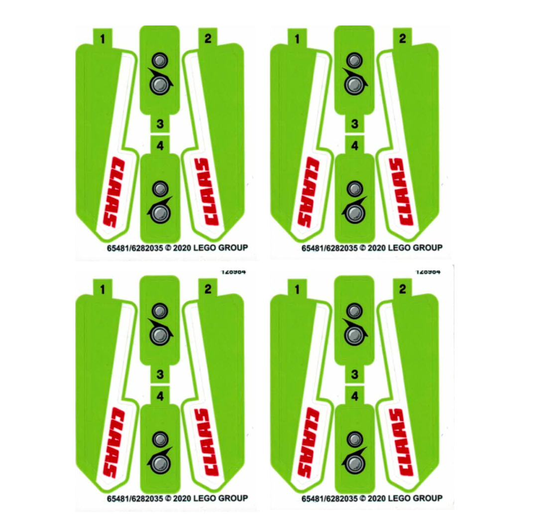 LEGO 4x Sticker Sheet from 42102 Technic Mini CLAAS XERION Tractor