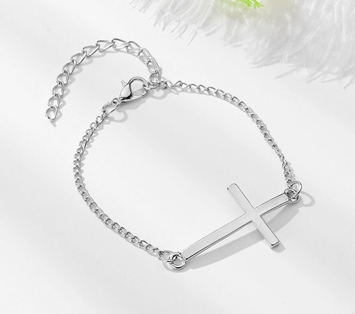 Women's cross hotsell bracelet silver