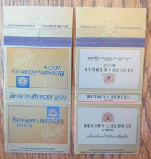 BENSON AND HEDGES CIGARETTES MATCHBOOK COVER SET OF 2 EMPTY MATCHCOVERS -E24