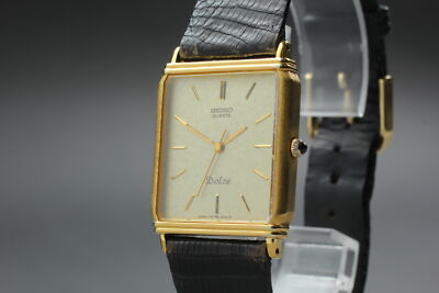 5FM26 【稼動品】セイコー 腕時計 7731-5230 ドルチェ クォーツ New Battery Vintage SEIKO Dolce 7731-5230 Gold Dial Square