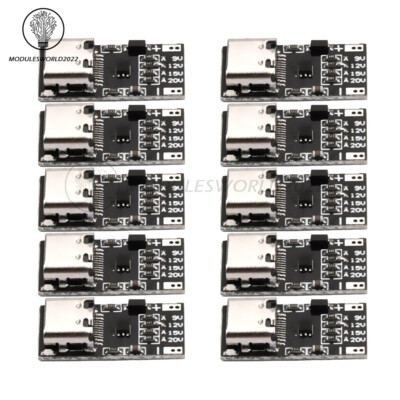 10pc PD3.0/QC3.0 Decoy Board Fast charging Trigger Power Boost Module USB Type C