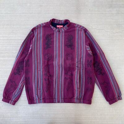 supreme woven striped batik jacket