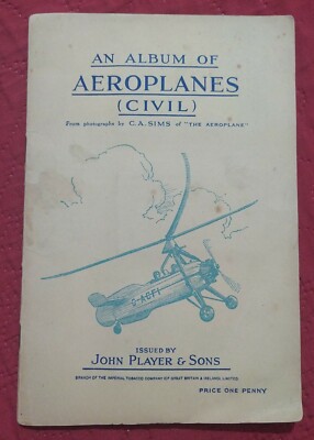rare john player cigarette cards Album John Player & Sons 1935 Cigarette Cards - Aeroplanes (Civil) Complete  RARE