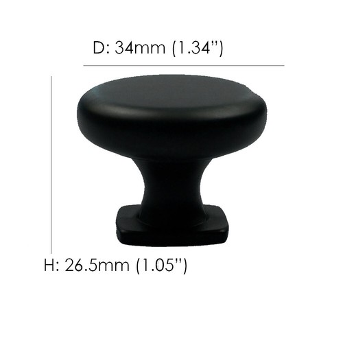 Boutons d'armoire ronds collection *noir mat* poignées de salle de bain cuisine tire moderne - Photo 16/30