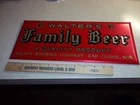 Vintage 1930s WALTER'S FAMILY BEER Tin Over Cardboard SIGN Eau Claire Wisconsin