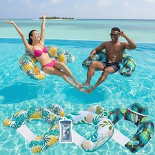 3 Pack Inflatable Pool Floats for Adults with Cup Holders  Headrest - Heavy ...