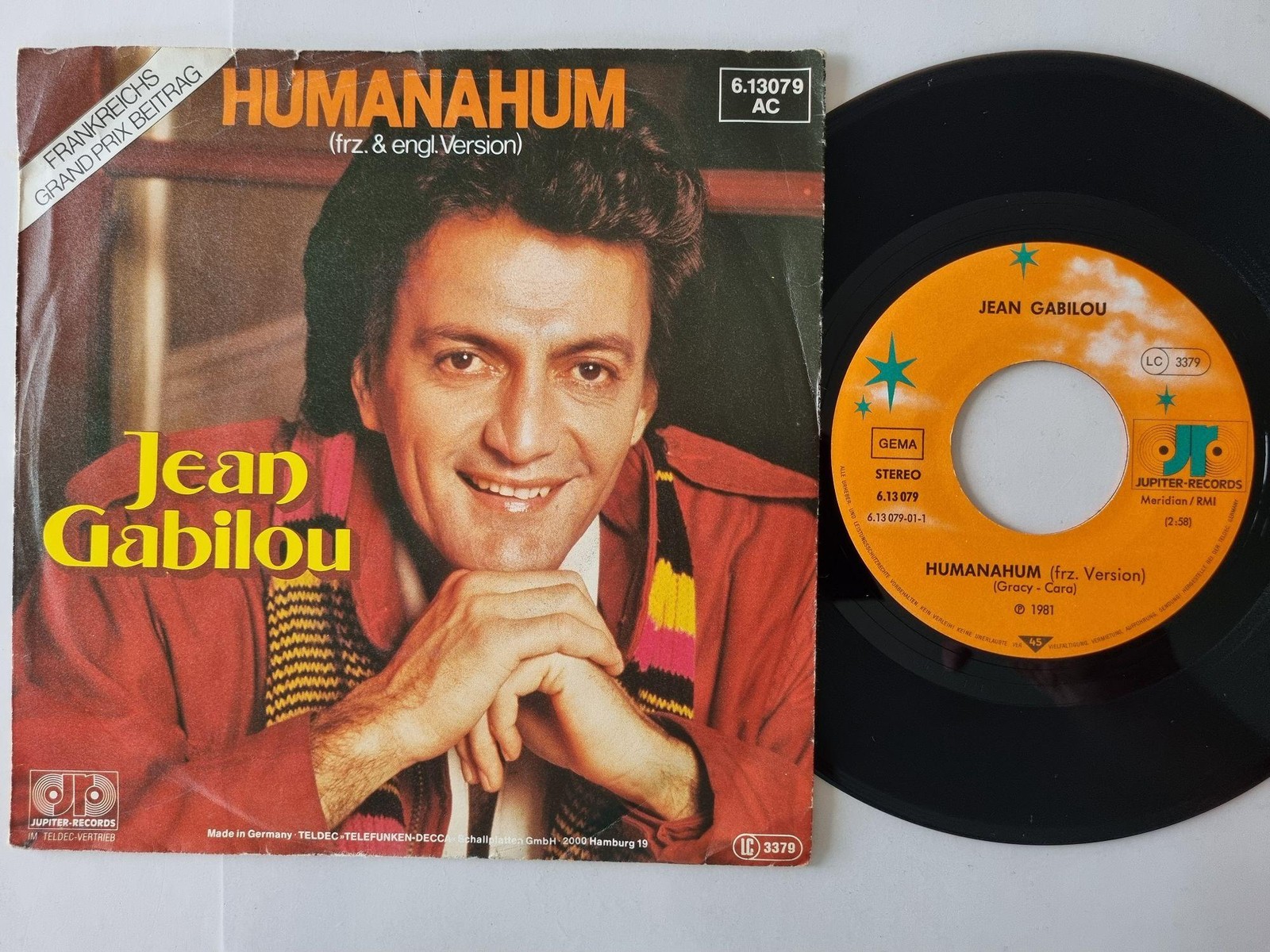 Jean Gabilou - Humanahum 7'' Vinyl Germany SUNG IN FRENCH & ENGLISH