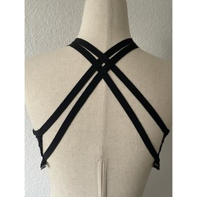 For Love & Lemons Bra Lingerie Women XXS Skivvies Love You Knot Bralette Black