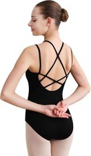 Women Camisole Ballet Leotard Dance Gymnastic Outfit Crisscross Back Lining