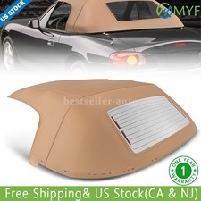 Tan Convertible Soft Top W Glass Window For Mazda Miata 1990-97 99-05 Mw3088w3 Tan Convertible Soft Top W Glass Window For Mazda Miata 1990-97 99-05 Mw3088w3
