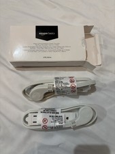 New 2-Pack Amazon Basics 3-Prong Indoor Extension Cord Power Strip, Flat Plug