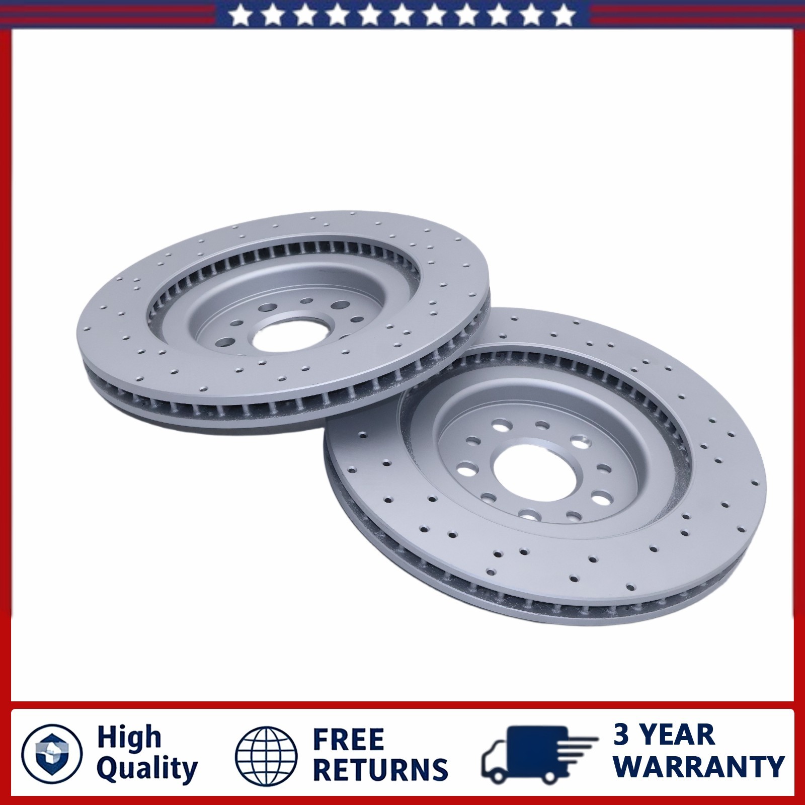 4Pcs Front Rear Brake Rotor kit for Maserati Quattroporte Ghibli 2017-2026