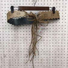 Deadstock Romantic Bohemian Cutwork Faux Leather Tassel Belt