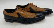 Stacy Adams Mens Two-Tone Brown & Black Crocodile Embossed Leather Sz10.5 M