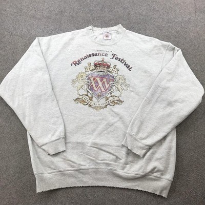 VINTAGE Minnesota Renaissance Festival Sweatshirt Mens 2XL Gray Crewneck 90s