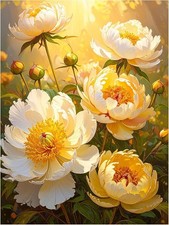 Tile Mural Blooming Peonies Floral Art Kitchen Bathroom Shower Wall Backsplash