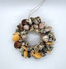 Vintage Multicolor Seashell Wreath Handmade Coastal Beach Nautical SEE PICS
