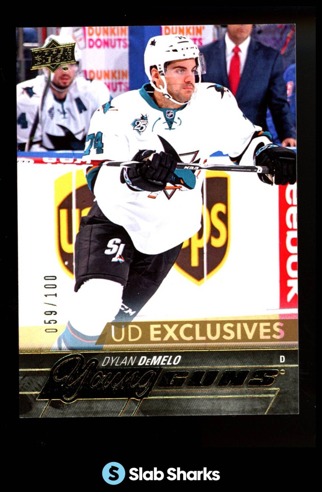 2015 UPPER DECK #467 DYLAN DEMELO UD EXCLUSIVES YOUNG GUNS RC ROOKIE /100