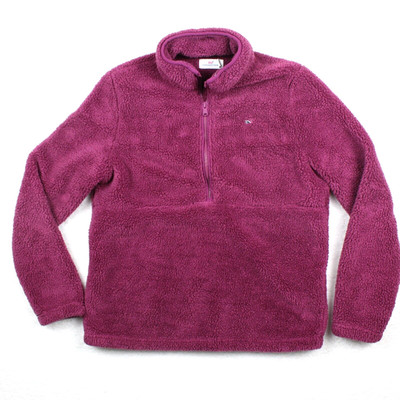 Vineyard Vines Sweatshirt Womens Small Purple 1/2 Zip Cozy Sherpa Preppy Coastal