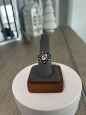 Or Paz Sterling Silver Pink Rock Crystal And Fire Opal Ring Size 9