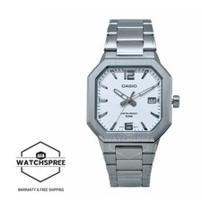 Casio Men's Analog Octagonal Dial Stainless Steel Band Watch MTP-B195D-7A