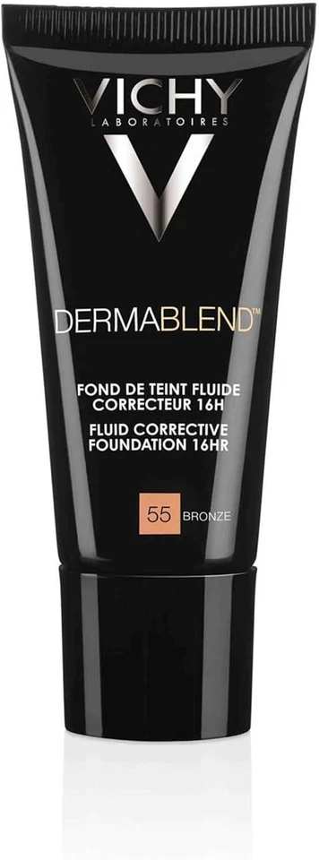 Vichy Dermablend Base Fluida Alta Cobertura 55 Bronze 30 ml | 16h Duración | Aca - Imagen 2 de 4