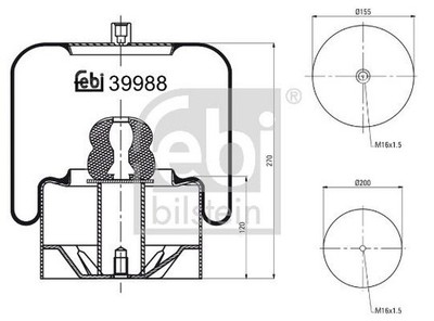 FEBI BILSTEIN 39988 LUFTFEDERBALG 155/200mm Ø passend für MERCEDES-BENZ EVOBUS