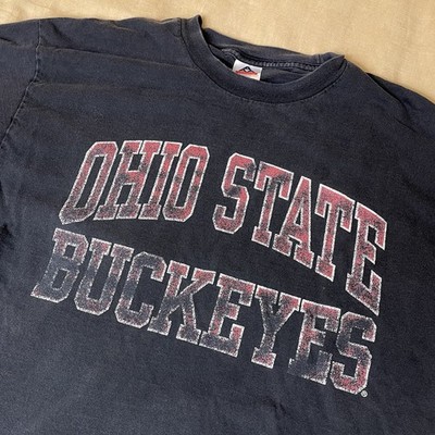 Vintage Faded Ohio State Buckeyes Spellout University College T Shirt Large