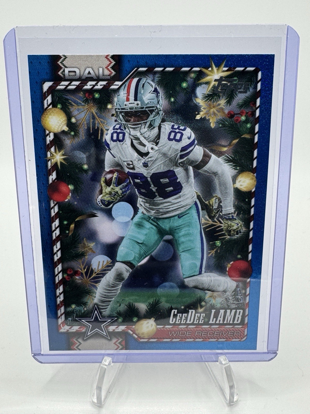 2025 Topps Holiday - CeeDee Lamb Blue Sparkle Dallas Cowboys Football #29