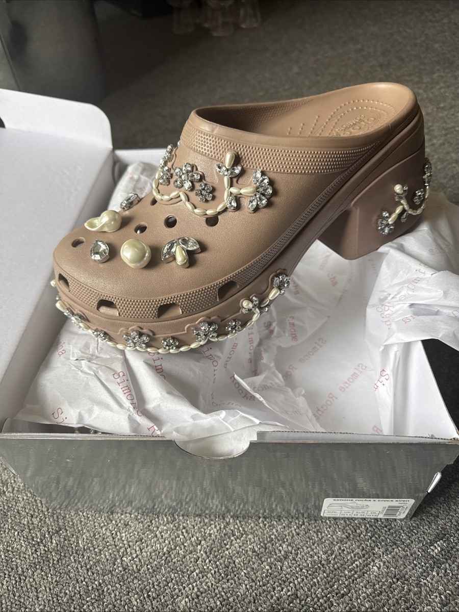 Simone Rocha X Siren New In Box Crocs Latte Unisex M13 Eur 48-49