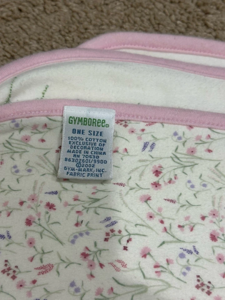 Gymboree 2002 Manta de Hadas Vintage Floral Hada Rosa Borde Jersey Algodón *Manchas Foto 3 de 4