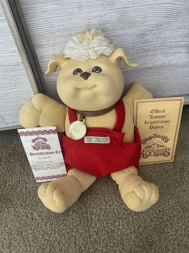 1983 Cabbage Patch Kid Koosa With Overalls/Gray Eyes And White/Blond Hair