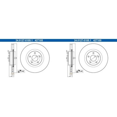 2x ATE 308,0mm BREMSSCHEIBEN VORNE passend für FORD FOCUS KUGA | 24.0127-0105.1