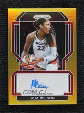 2022 Panini Prizm WNBA Signatures Gold Prizm /10 A'ja Wilson #SG-AJW Auto