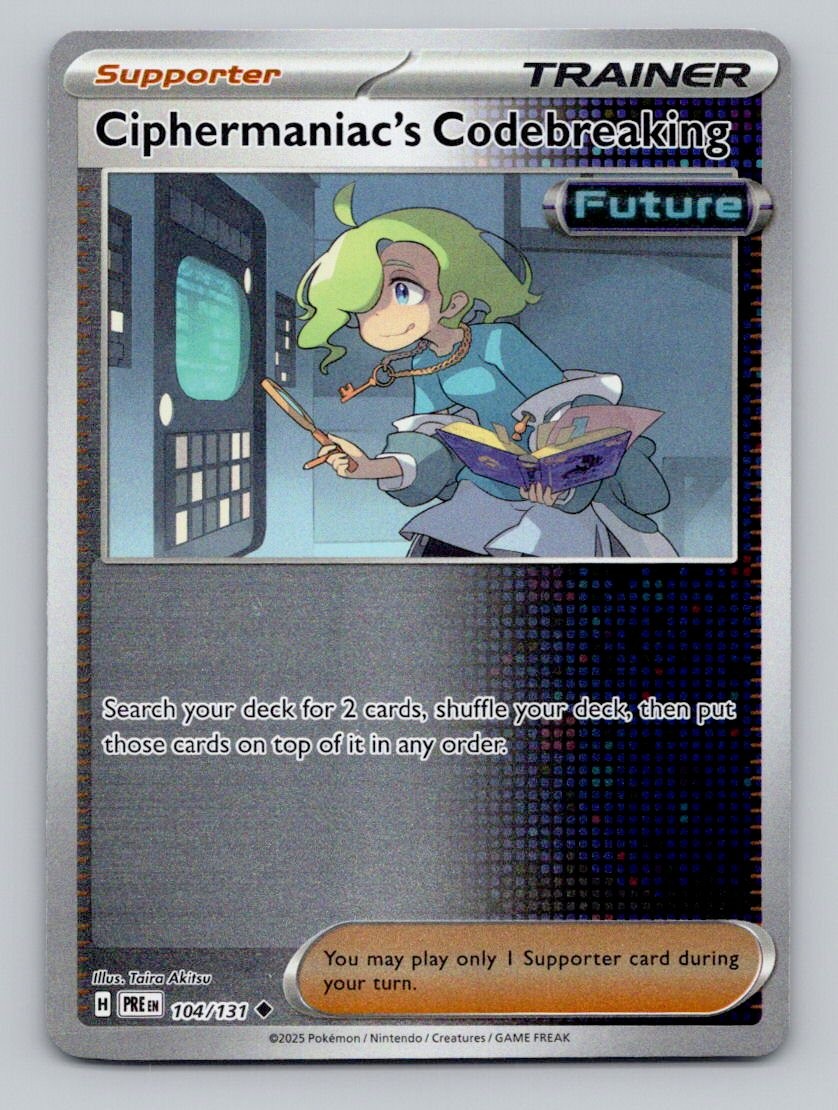 Ciphermaniac's Codebreaking 104/131 Prismatic Evolutions Pokemon Reverse Holo NM