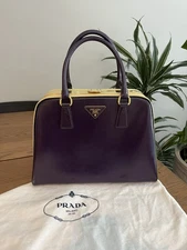 Prada Saffiano Leather Pyramid Frame Satchel