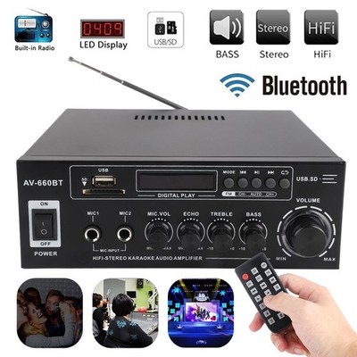 bluetooth Verstärker Vollverstärker Stereo Amplifier Digital FM USB W/ AUX-3000W