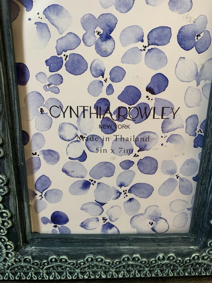 "Marco de fotos Cynthia Rowley New York efecto encaje verde ornamentado 5"" x 7""" Foto 2 de 4