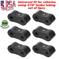 UNIVERSAL VEHICLES 3/16 BRAKE TUBING SEPARATOR CLAMPS BLACK ALUMINUM (SET OF 6)