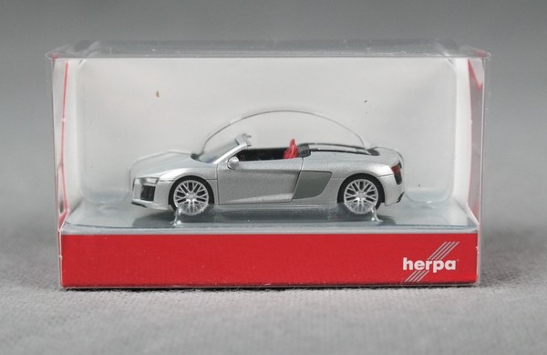 Herpa 038690-002 H0,1:87 - Audi R8 V10 Spyder, Eissilber - Neuheit 2026!-image