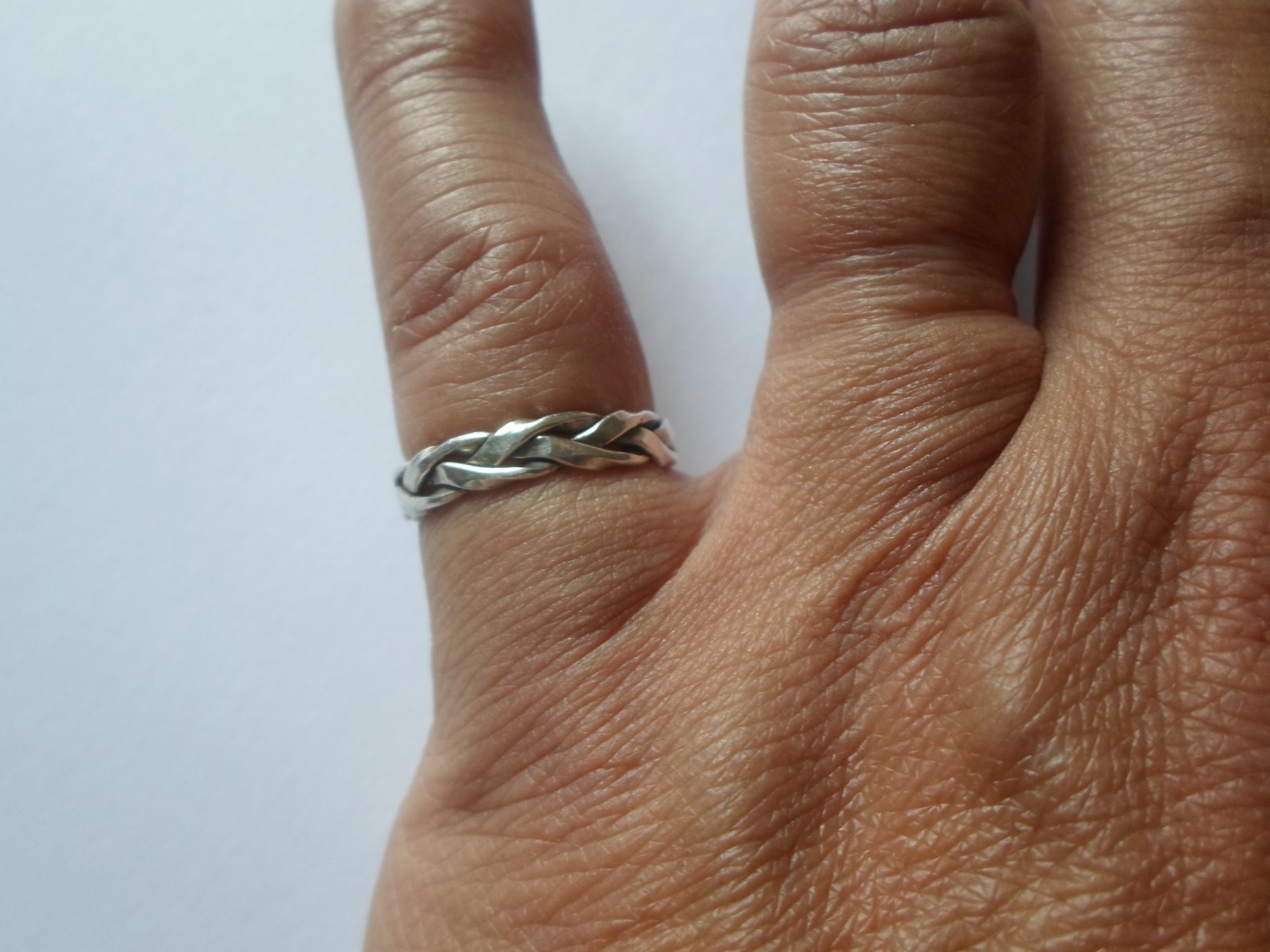 solid silver ring, interlaced ring, size 52 - image 1
