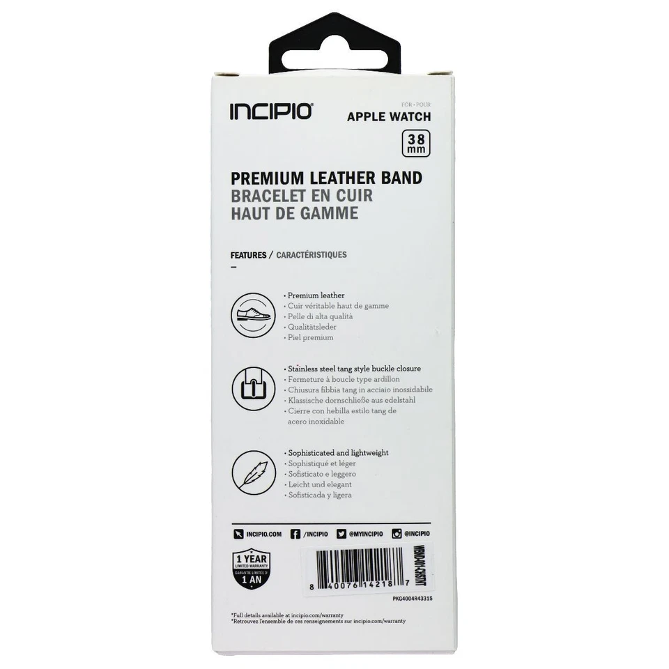 Incipio Premium Leather Watch Band for Apple Watch (38mm) - Chestnut - Image 2 of 3