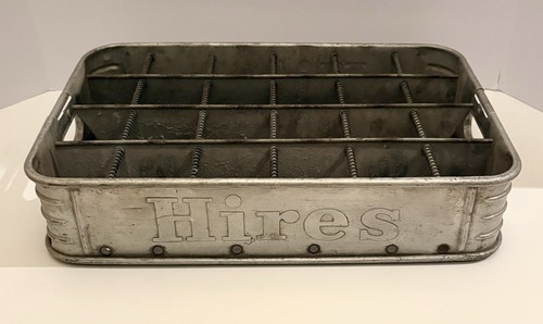 VIntage HIRES Root Beer 24-Bottle Aluminum Embossed Drink Carrier/Crate