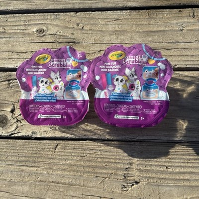 Crayola Scribble Scrubbie Pets Mini Tub Color & Wash Toy DIY Arts & Crafts (x 2)