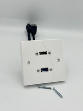 Multimedia Wallplate HDMI USB 1 Gang 8K HDMI and USB 3.0 Sockets AV:Link